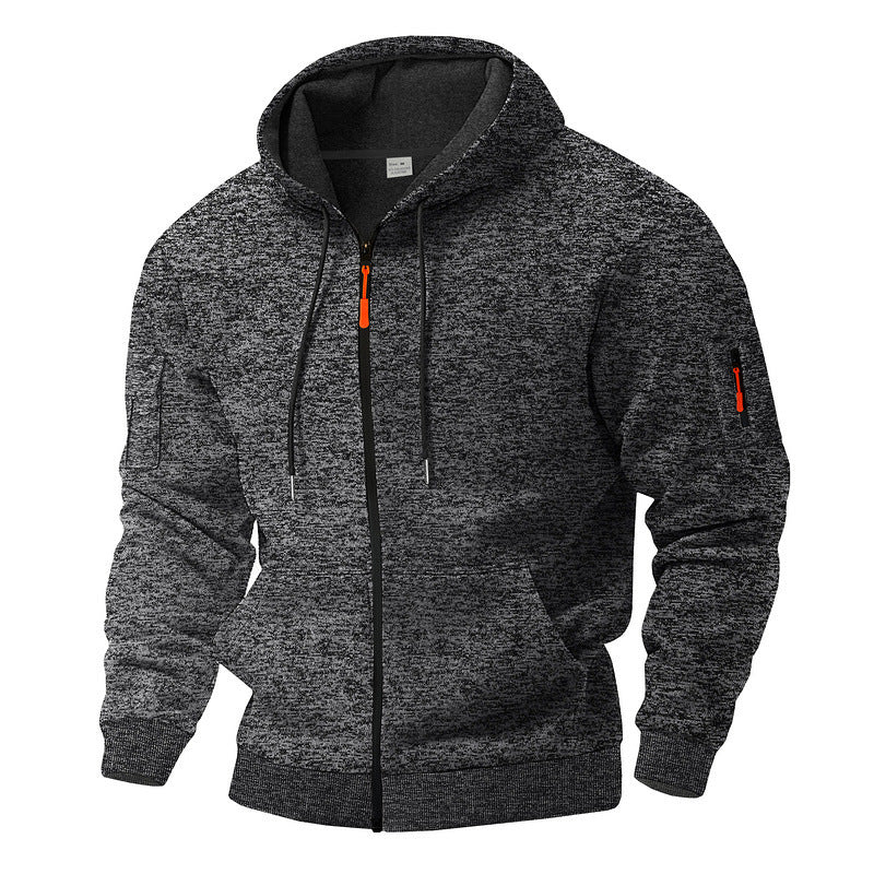 Sweat à capuche zippé en polaire cationique épaisse