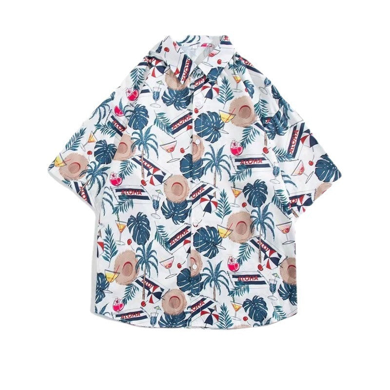 Habit :Ensemble chemise et short à fleurs hawaïennes