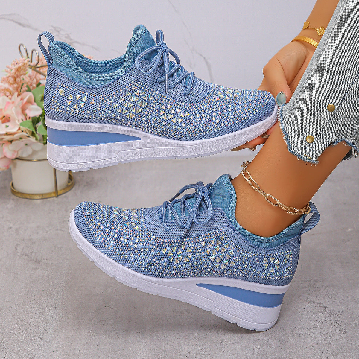 Chaussures décontractées à petit talon compensé pour femmes