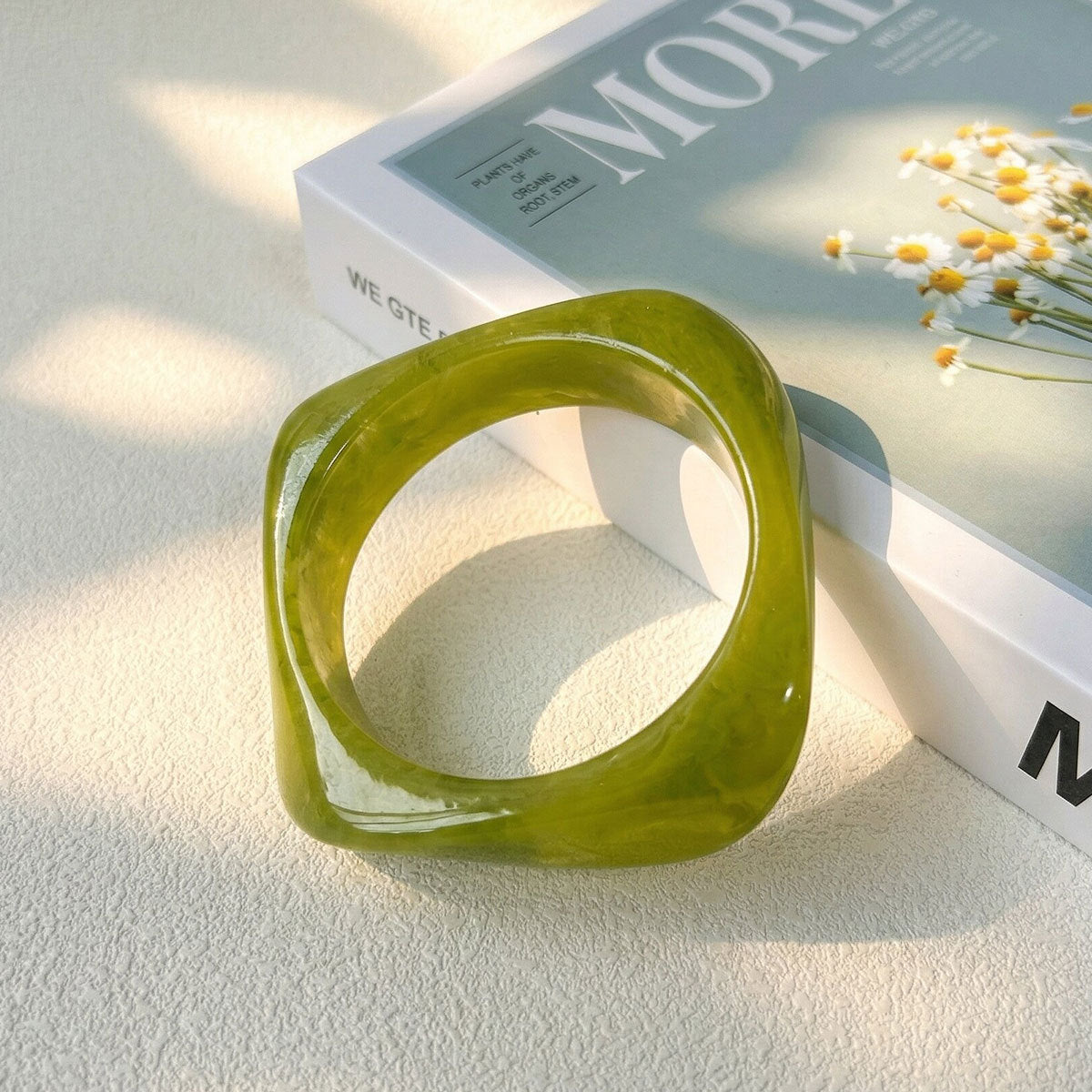 Bracelets en résine à motifs géométriques irréguliers et dégradés