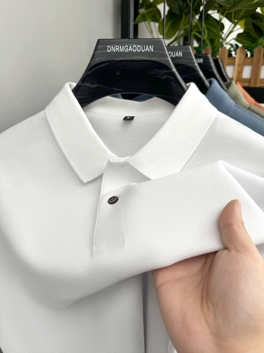 Polo homme en coton à manches courtes, haut décontracté