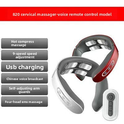 Appareil de massage cervical portable avec fonction chauffante et électrothérapie