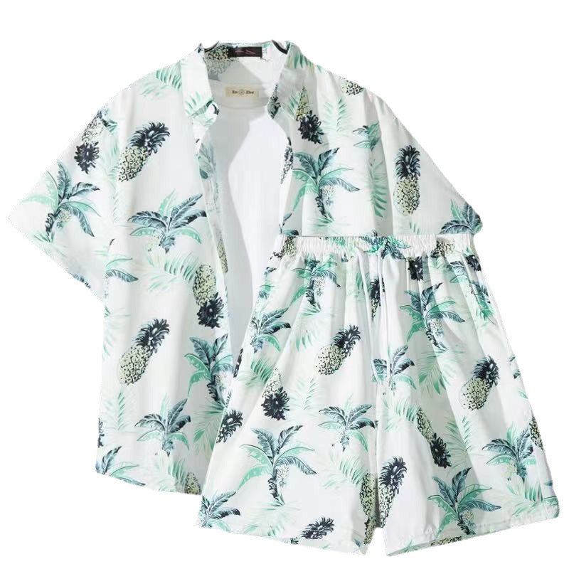 Habit :Ensemble chemise à manches courtes à fleurs
