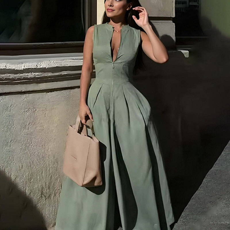 Pantalon une pièce à jambes larges