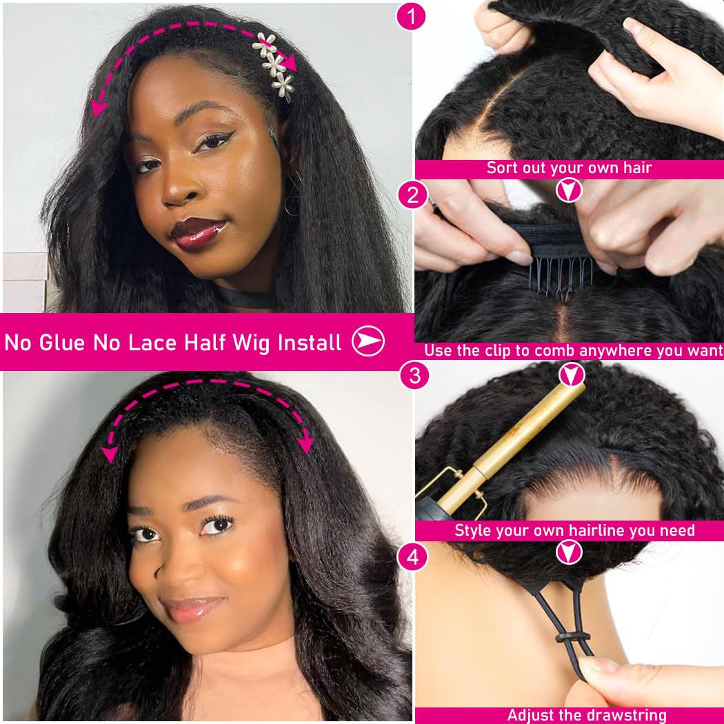 Demi-perruque en cheveux humains