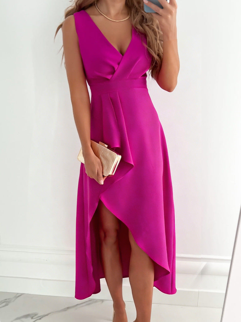 Robe sans manches élégante à plis
