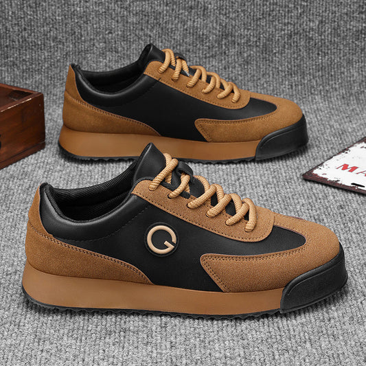 Chaussures décontractées en cuir à semelle épaisse