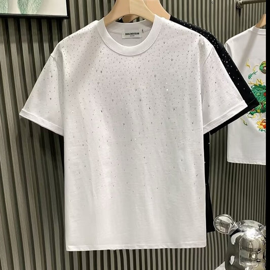 T-shirt Homme à Manches Courtes avec Strass