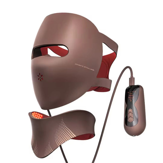 Masque facial LED de thérapie par photons avec soin du cou