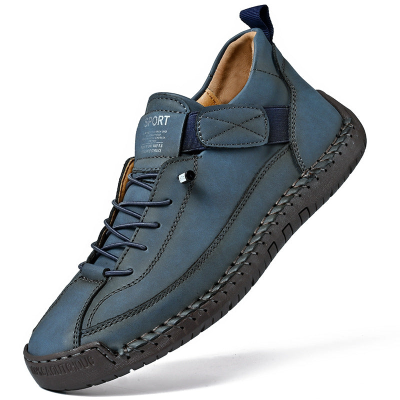 Bottes décontractées mi-hautes en cuir pour hommes