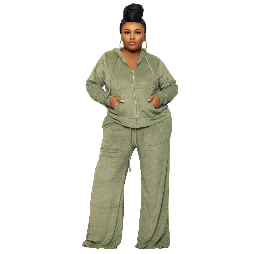 Habit :Ensemble deux pièces pour femme, taille haute, jambes larges