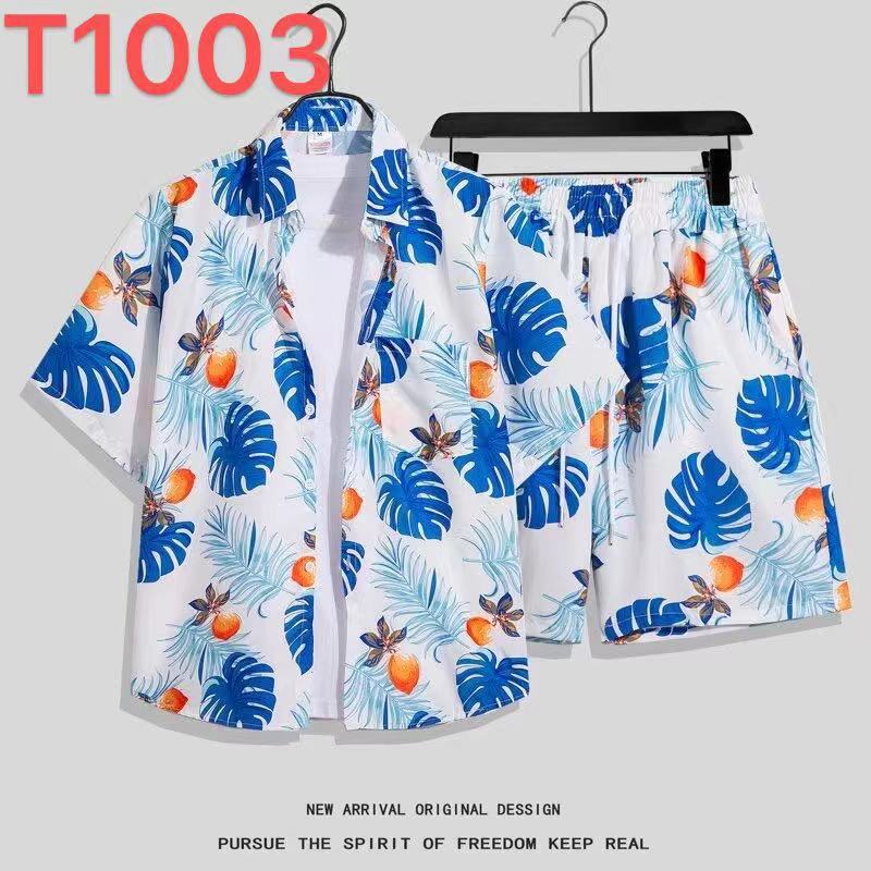 Habit :Ensemble chemise et short à fleurs hawaïennes