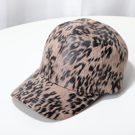 Retro Baseball Cap with Leopard Print