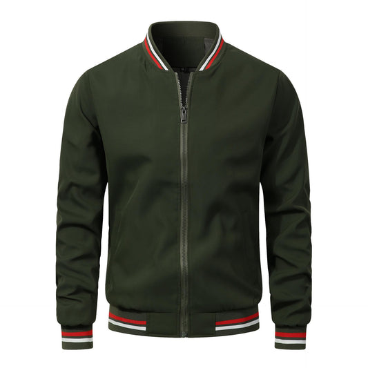 Veste décontractée pour homme à col montant et fermeture éclair