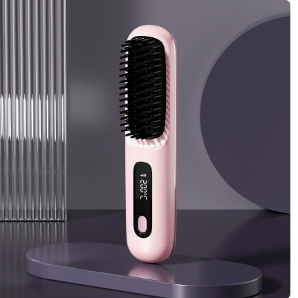 Peigne Lissant Rechargeable Sans Fil avec Écran LCD