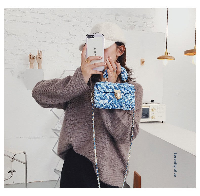 Sac bandoulière en crochet diagonal