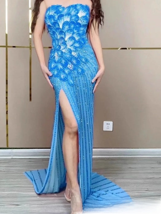 Robe de soirée en queue de poisson à une épaule