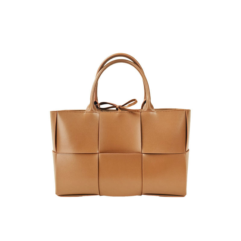 Sac fourre-tout tissé en cuir véritable