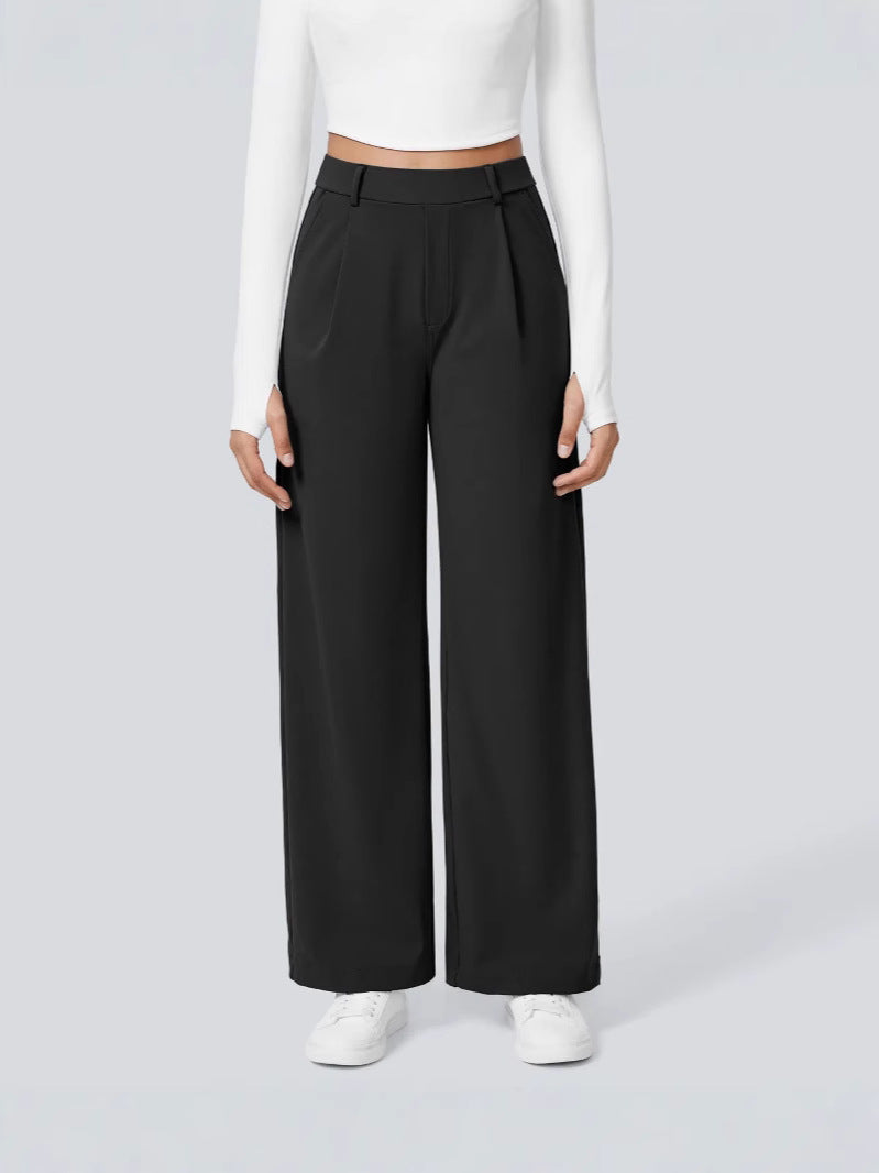 Pantalon droit taille haute pour femmes