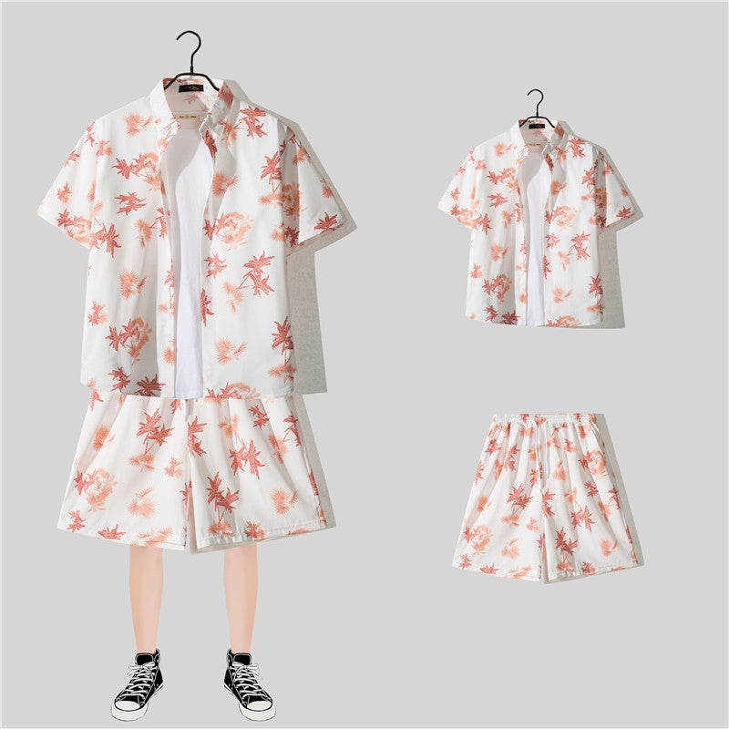Habit :Ensemble chemise à manches courtes à fleurs