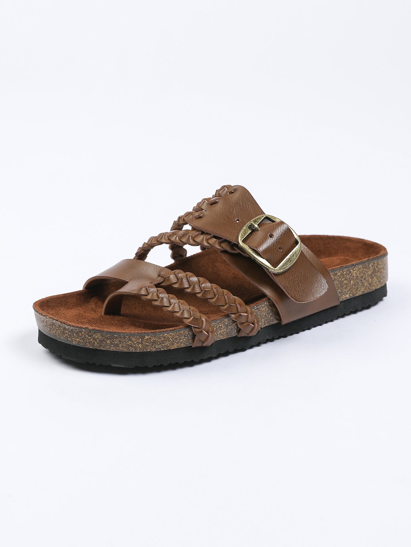 Sandales tissées à boucle réglable avec semelles en daim