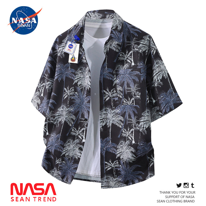 Chemise de plage a manches courtes en soie glacee