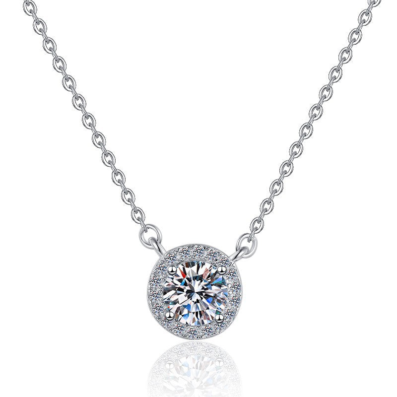 Ensemble de bijoux en argent sterling avec moissanite en forme de cercle géométrique