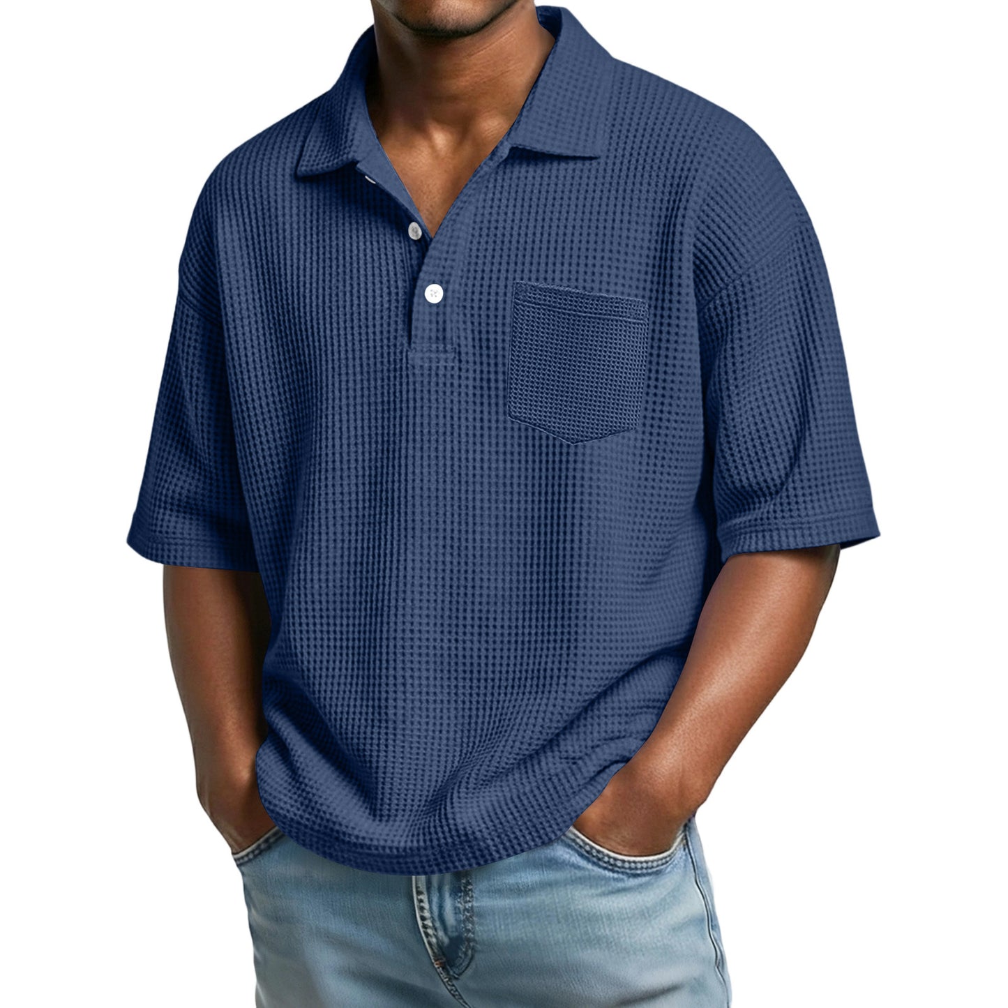 Polo en maille gaufrée pour homme