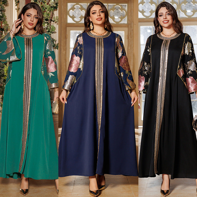 Robe kaftan brodée à sequins