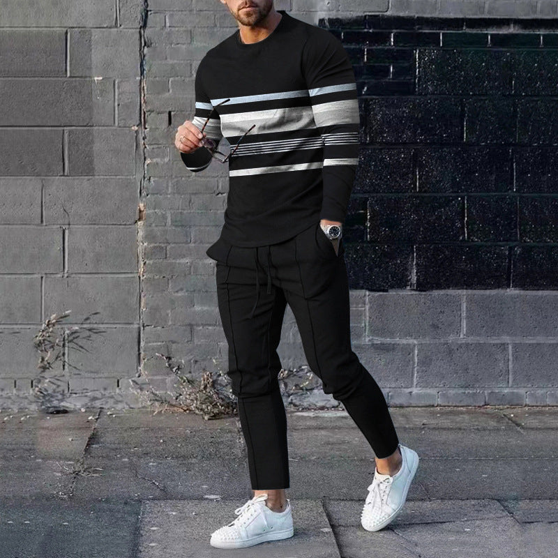 Ensemble pull et pantalon de survêtement décontracté pour homme, imprimé 3D