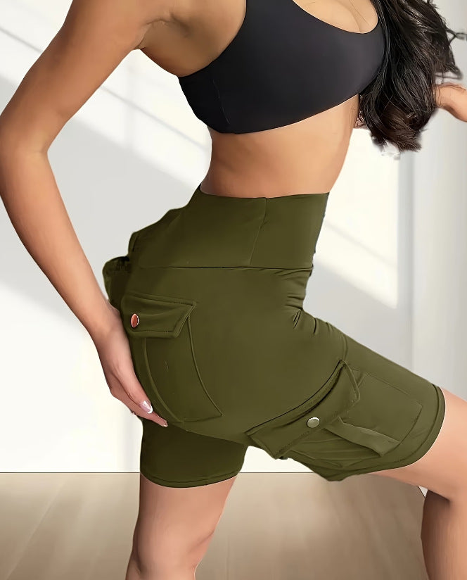 Shorts de yoga cargo extensibles pour femmes