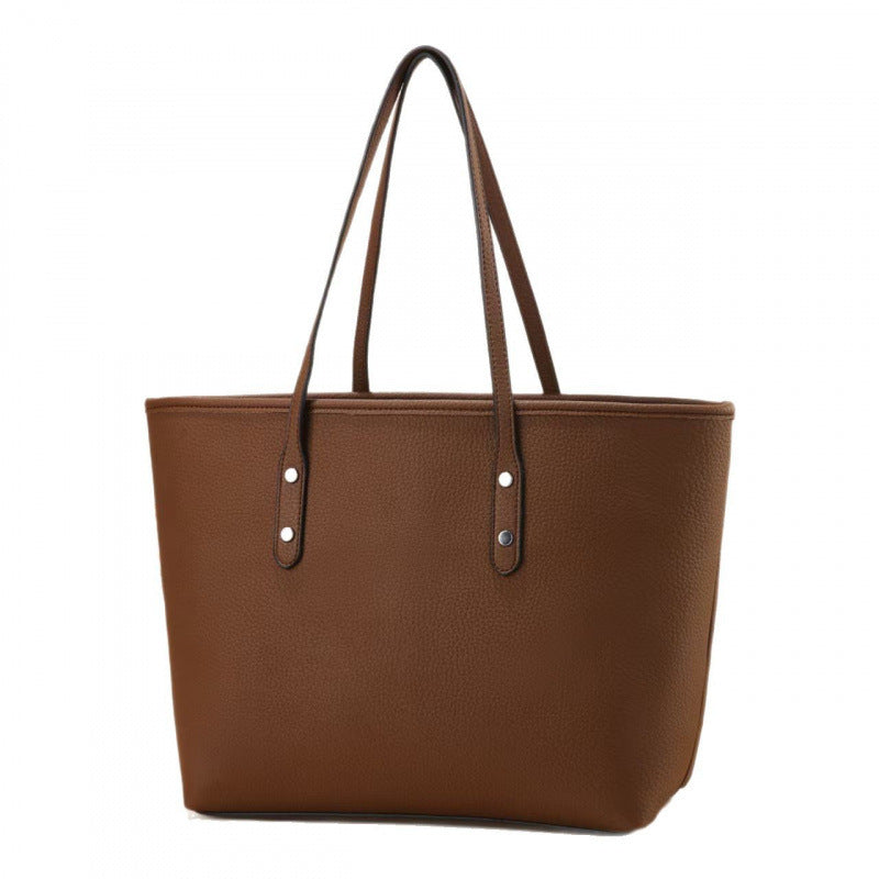 Sac cabas bandoulière en cuir PU pour femme