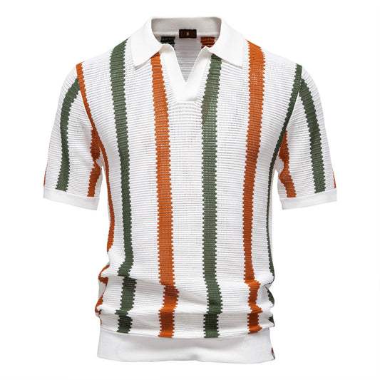 Polo rayé respirant en maille