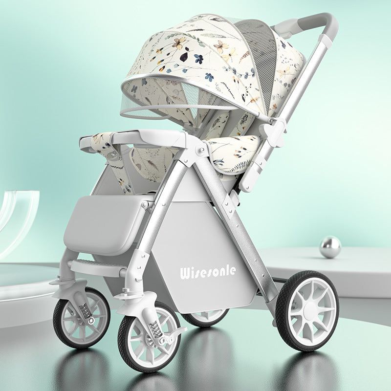 Poussette bébé légère et pliable en deux positions