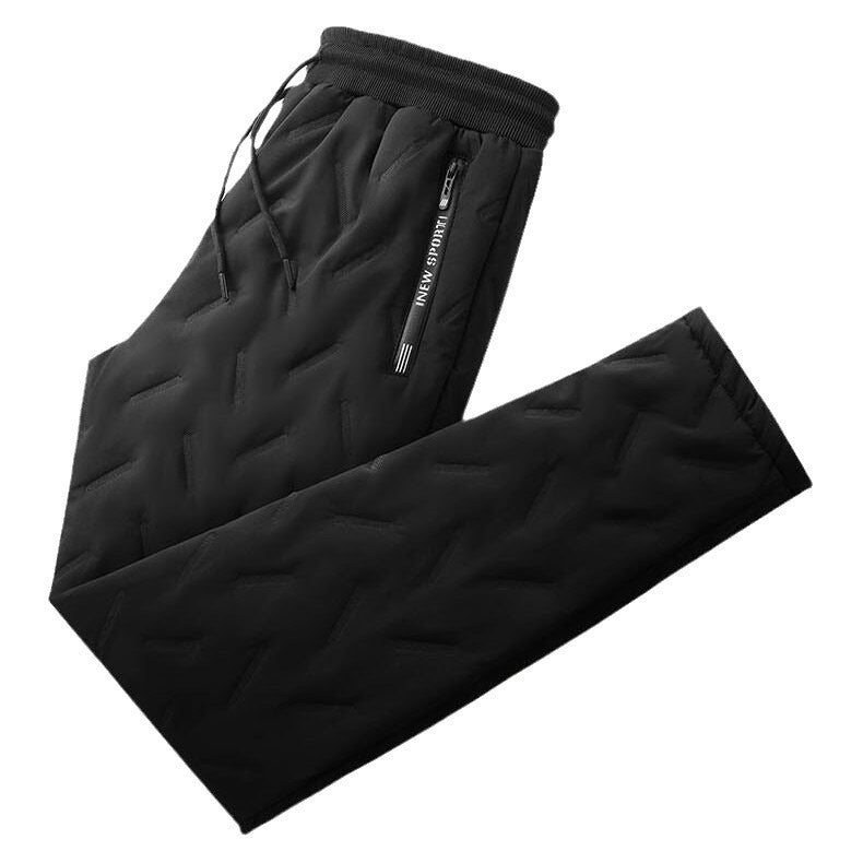 Pantalon d'hiver décontracté pour homme en mélange de laine d'agneau