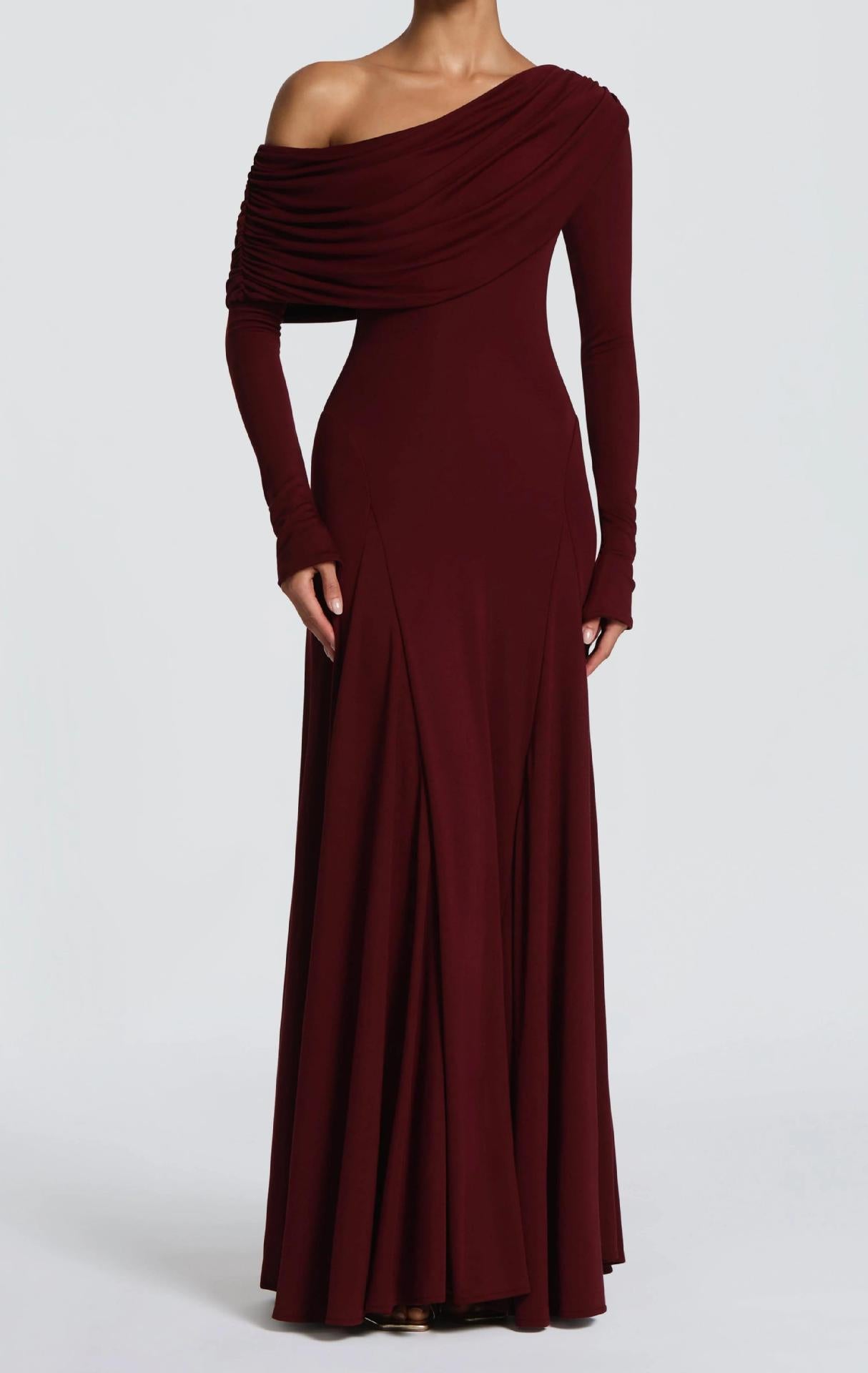 Robe de soirée élégante moulante à épaules dénudées