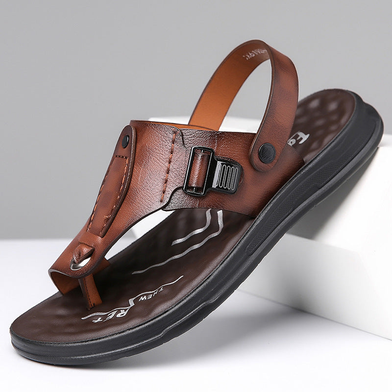 Sandales en cuir pour hommes Chaussures décontractées de plage