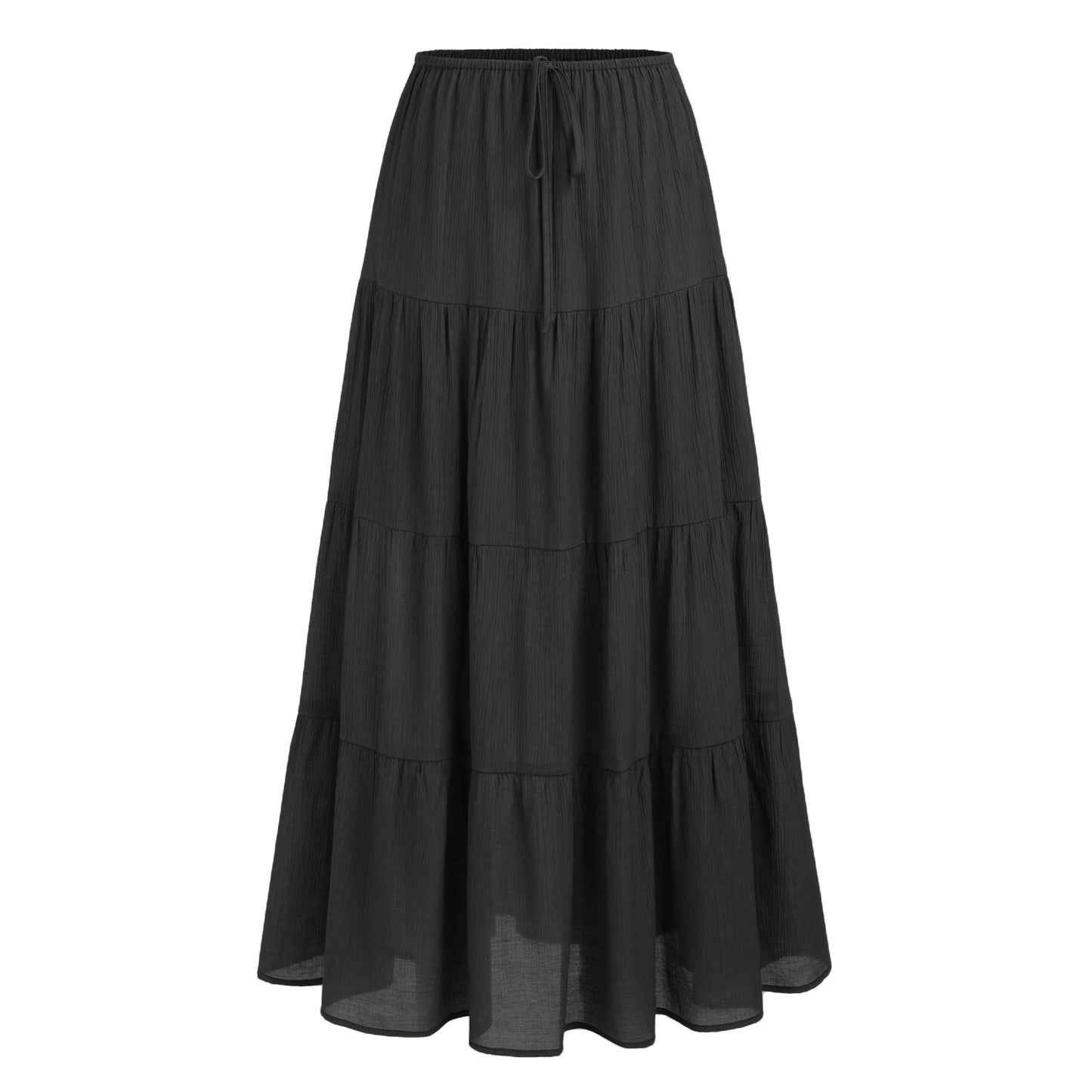 Jupe longue taille haute pour femmes avec dos lacé