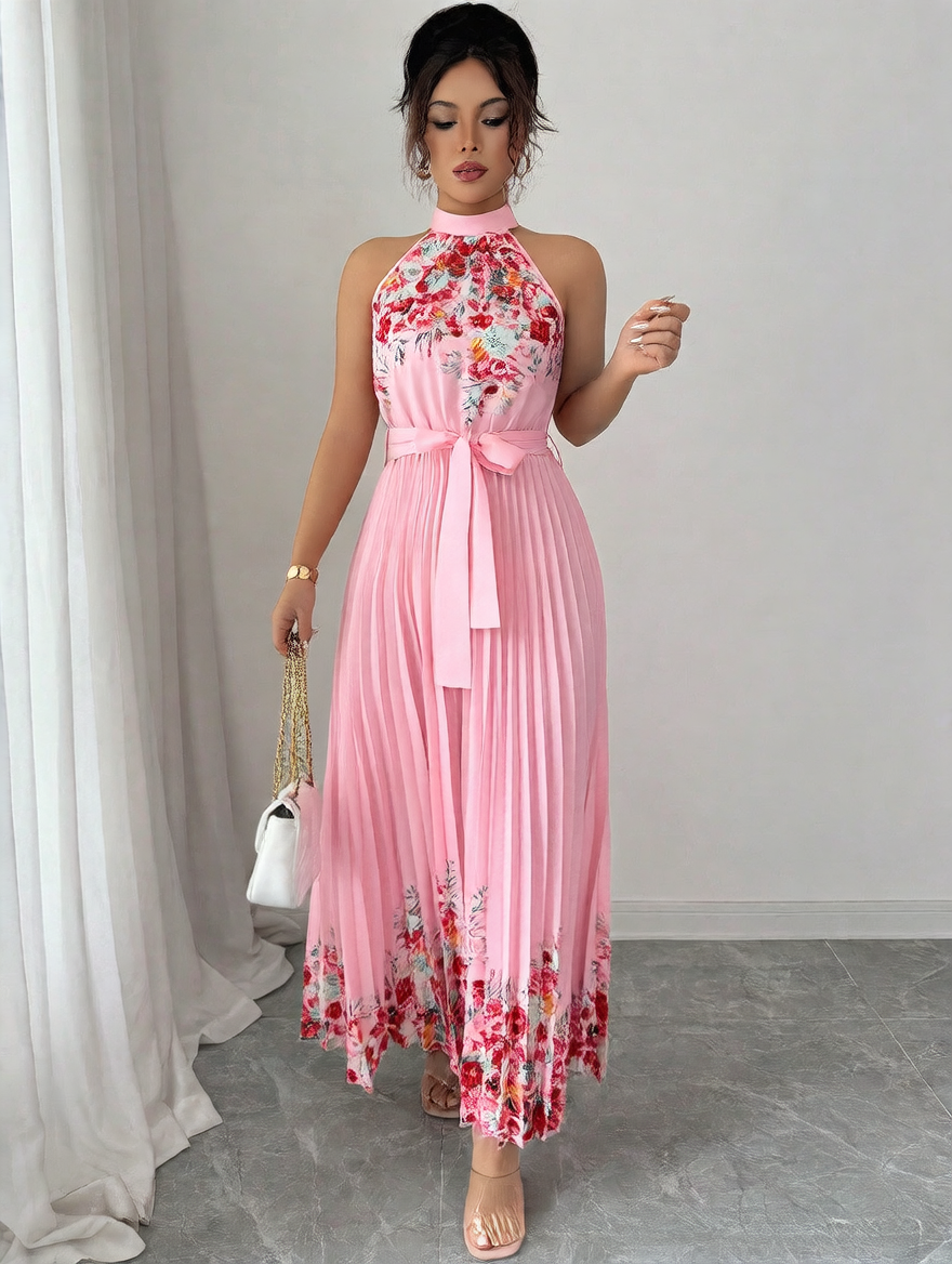 Robe à manches longues en dentelle ajourée
