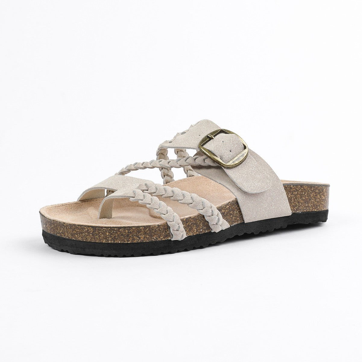 Sandales tissées à boucle réglable avec semelles en daim