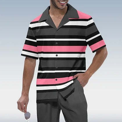 Costume décontracté pour hommes avec chemise et pantalon imprimés en 3D