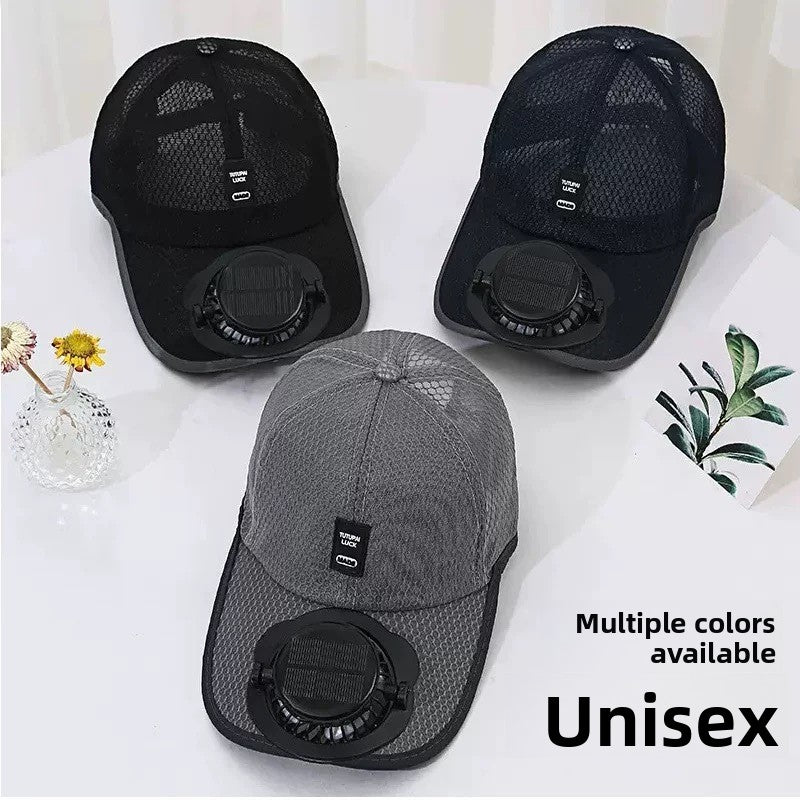 Casquette de baseball à ventilateur solaire avec maille respirante