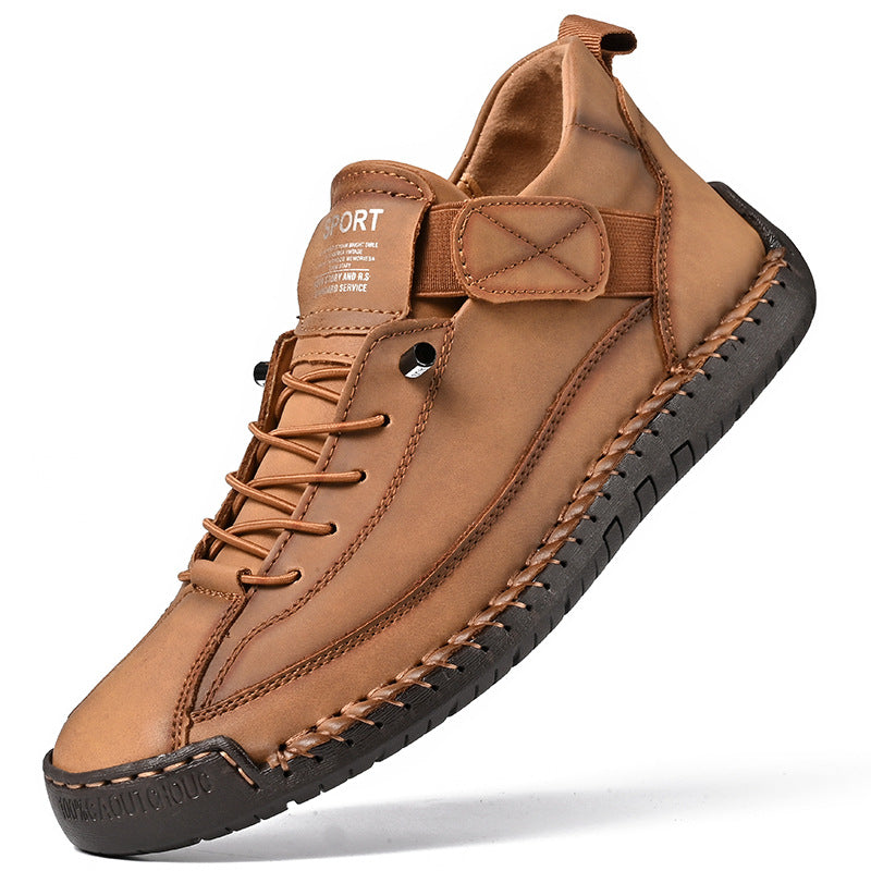 Bottes décontractées mi-hautes en cuir pour hommes