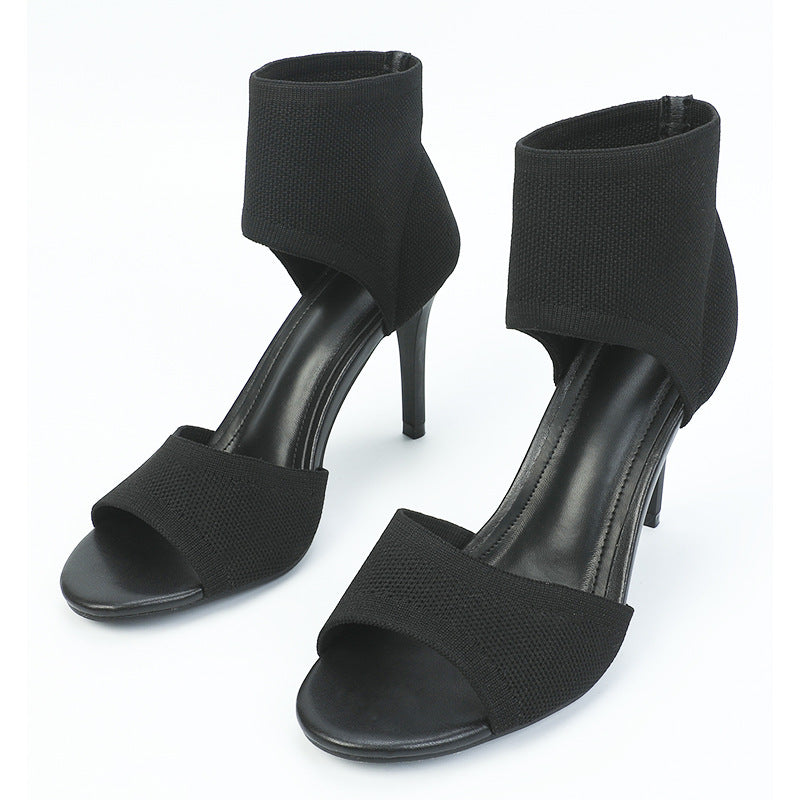 Sandales à talon fin pour femmes, style embrasse