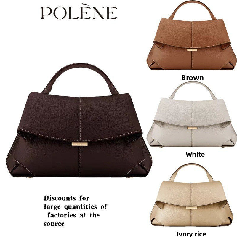 Sac bandoulière plissé en cuir véritable Polène Smile