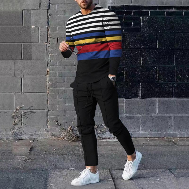 Ensemble pull et pantalon de survêtement décontracté pour homme, imprimé 3D