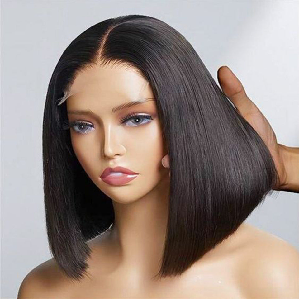 Perruque en cheveux humains raides comme des baguettes