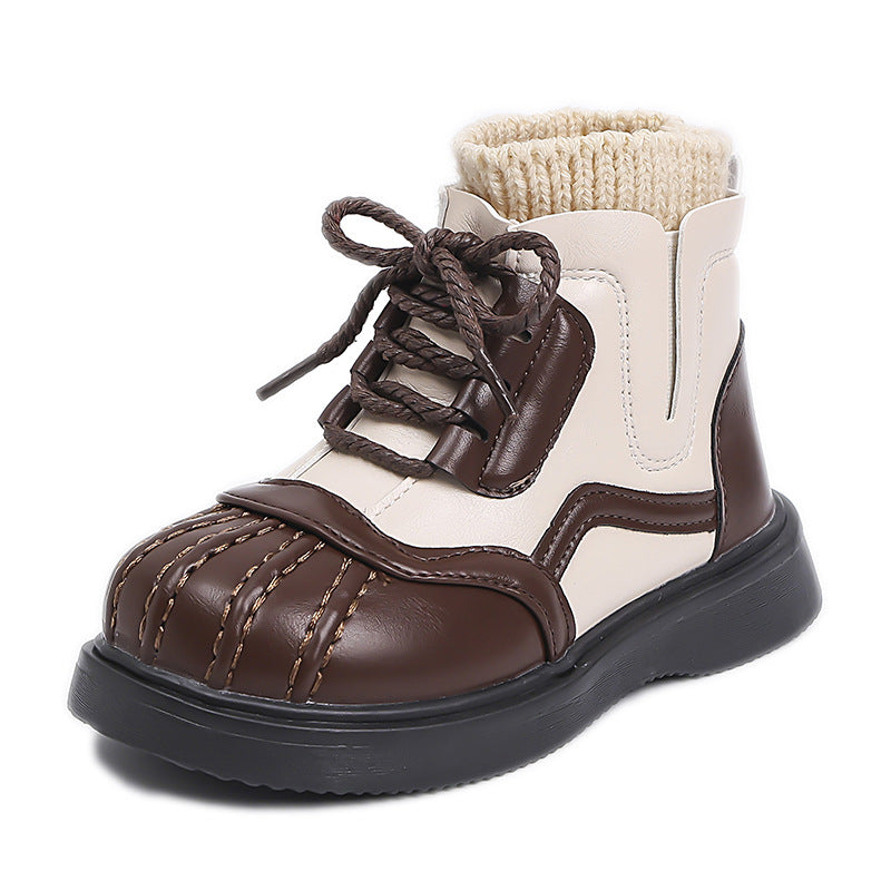Bottines en cuir synthétique pour filles