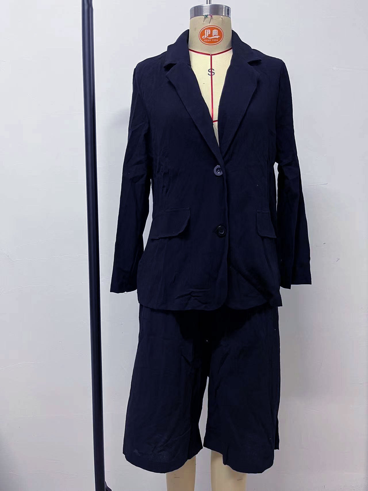 Ensemble short et cardigan en coton et lin pour femmes