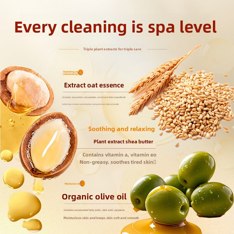 Savon nettoyant à l'avoine et à l'huile de coco avec granules exfoliants